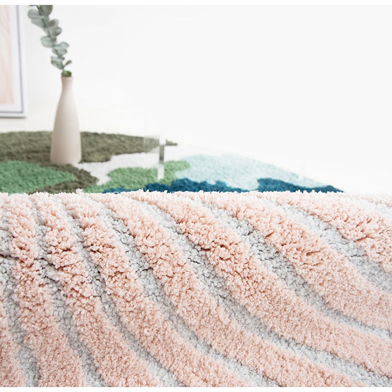 Plush Pattern Rug Scandinavian Circular Super Soft Plush Rugs – GabyBerg Design