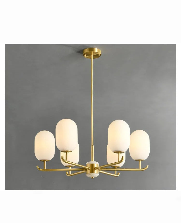 Laius Copper and Glass Gold Chandelier