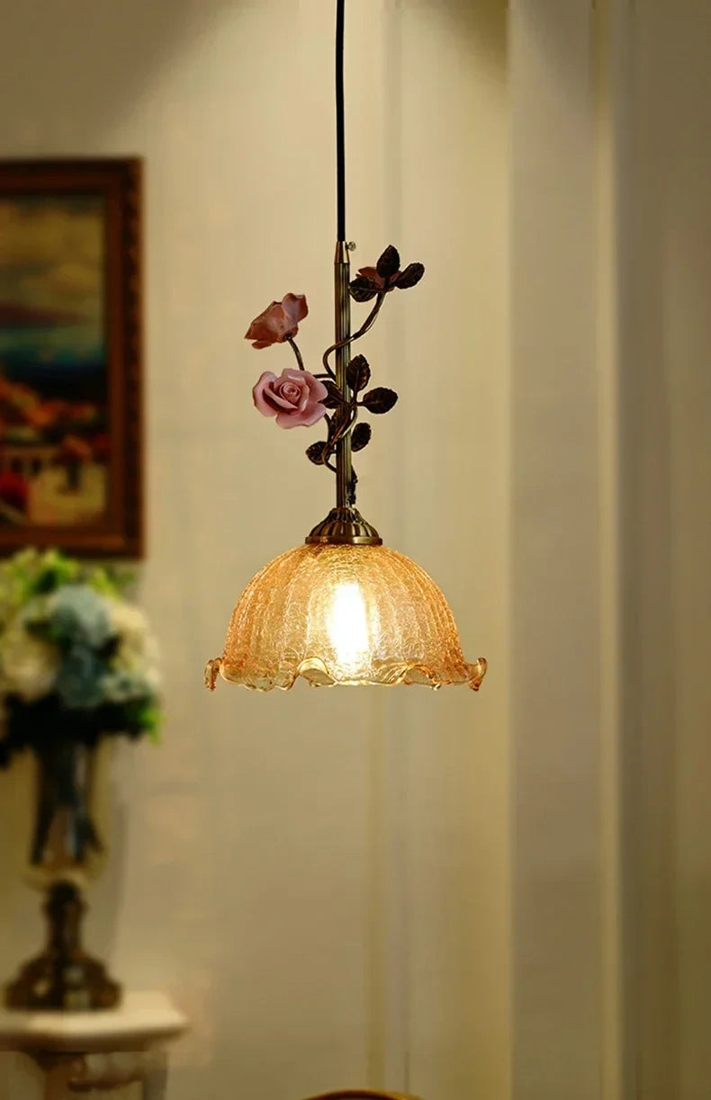 Botanical Floral Glass Pendant Light Collection