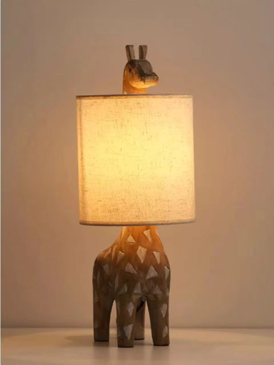 Fable Animal & Moon Wood Table Lamp