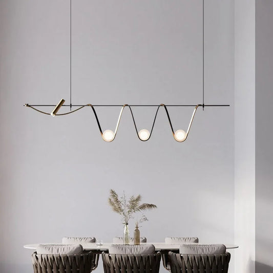 Aurelio Sculptural Wave Linear Chandelier