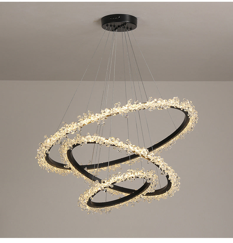Starveil Crystal Pebbles Ring LED Chandelier