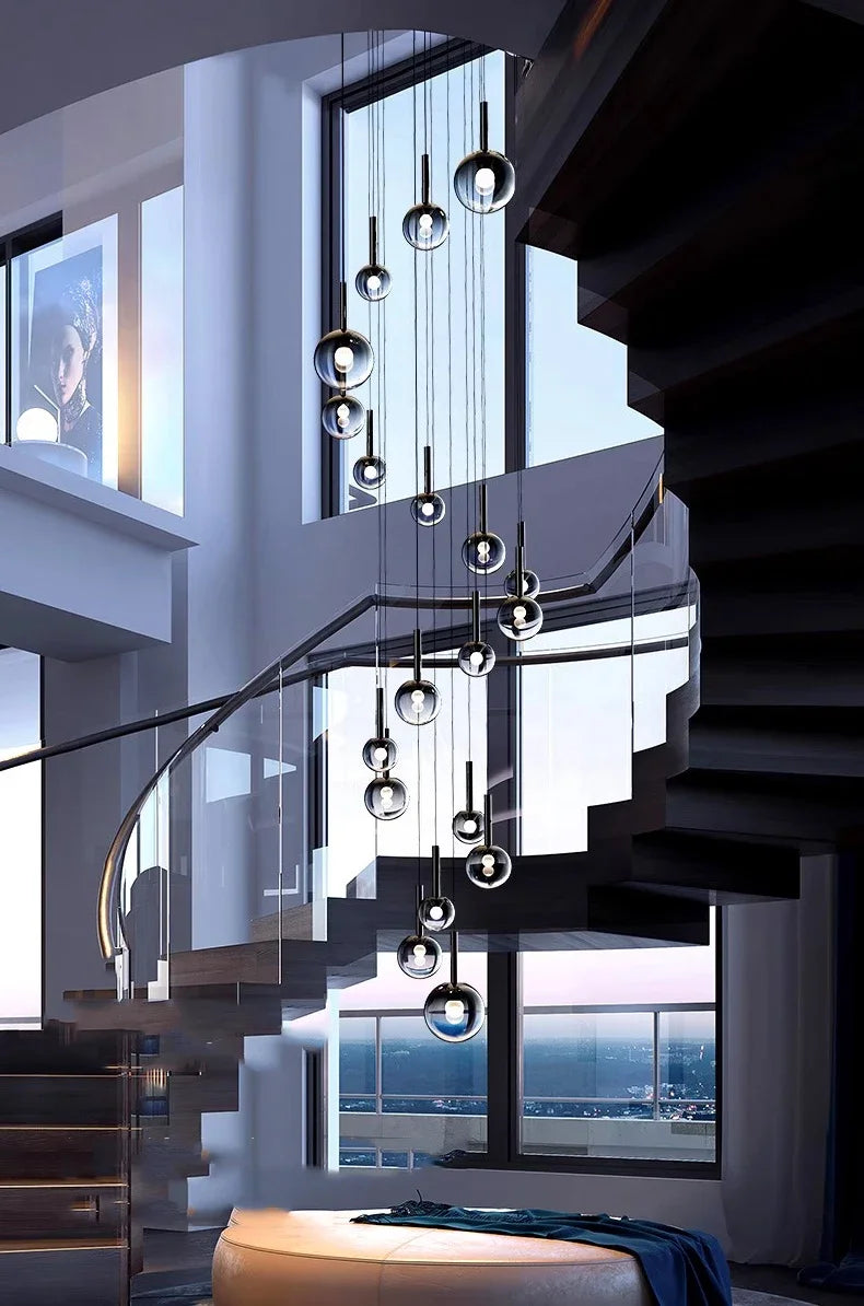 Sylvara Smoky Gray Glass Cluster Chandelier