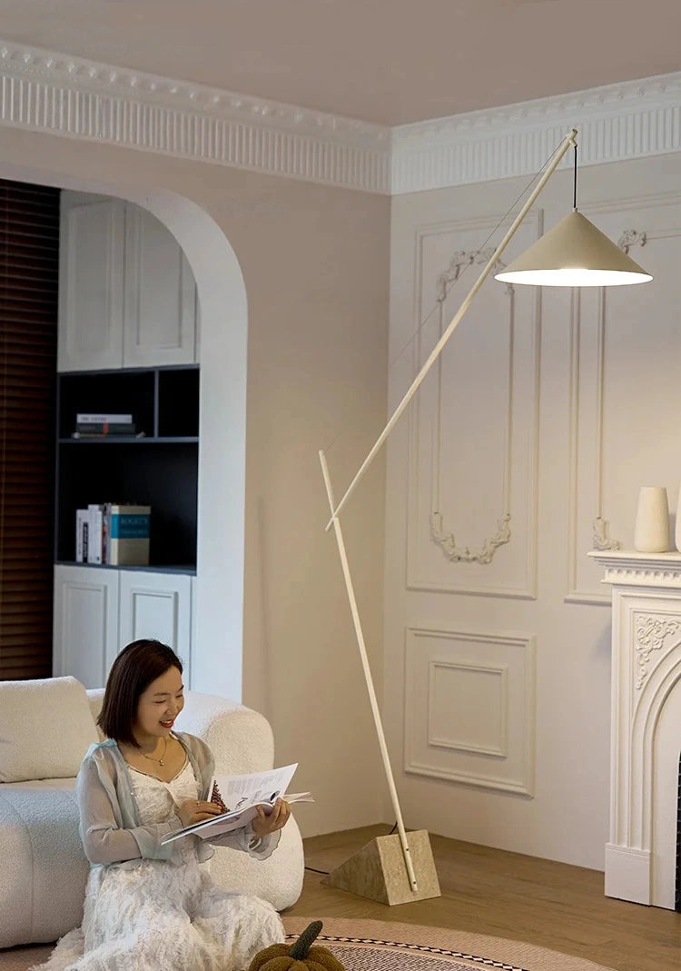 Arden Travertine Cantilever Floor Lamp
