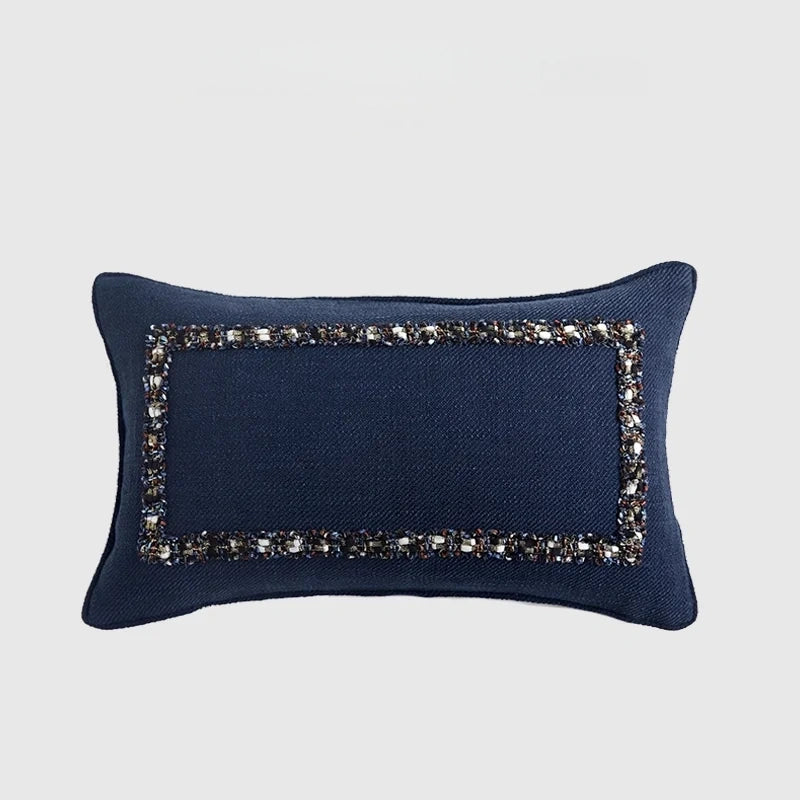 Navy Blue Lumbar Pillow Case