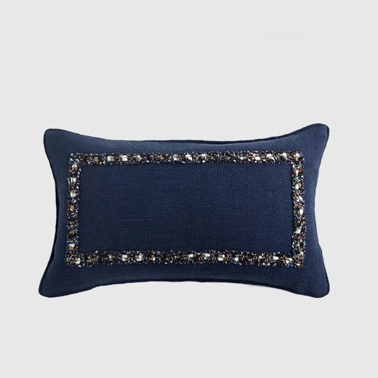 Navy Blue Lumbar Pillow Case