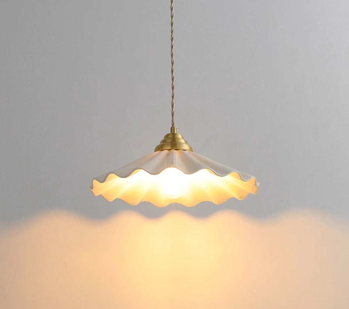 Lucie Pleated Ceramic Pendant Light