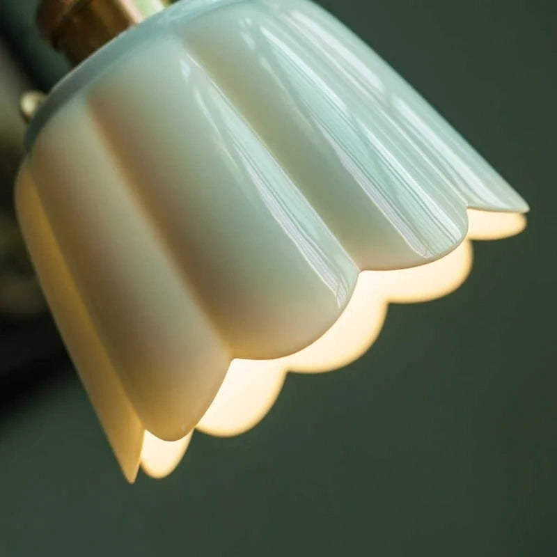 Celestine Floral Scalloped Ceramic Pendant Light
