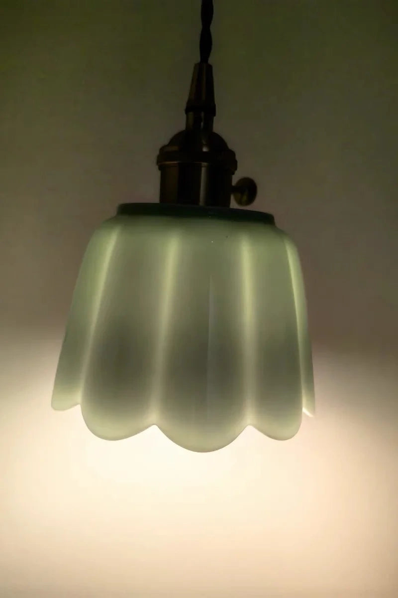 Celestine Floral Scalloped Ceramic Pendant Light