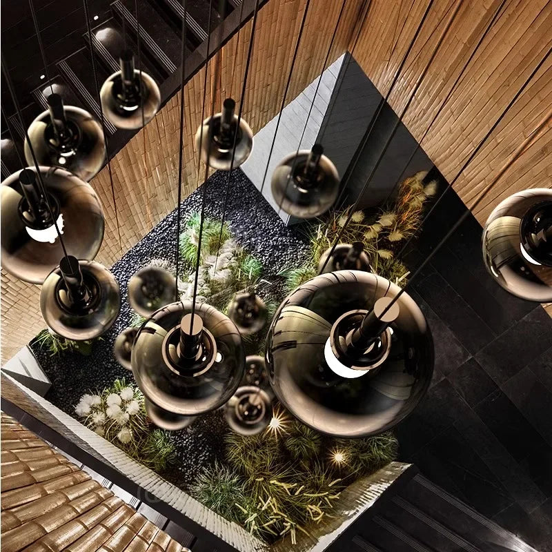 Sylvara Smoky Gray Glass Cluster Chandelier