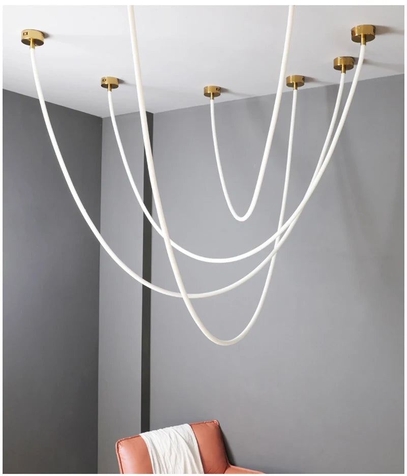 Minimalist Flexible LED Tube Chandelier