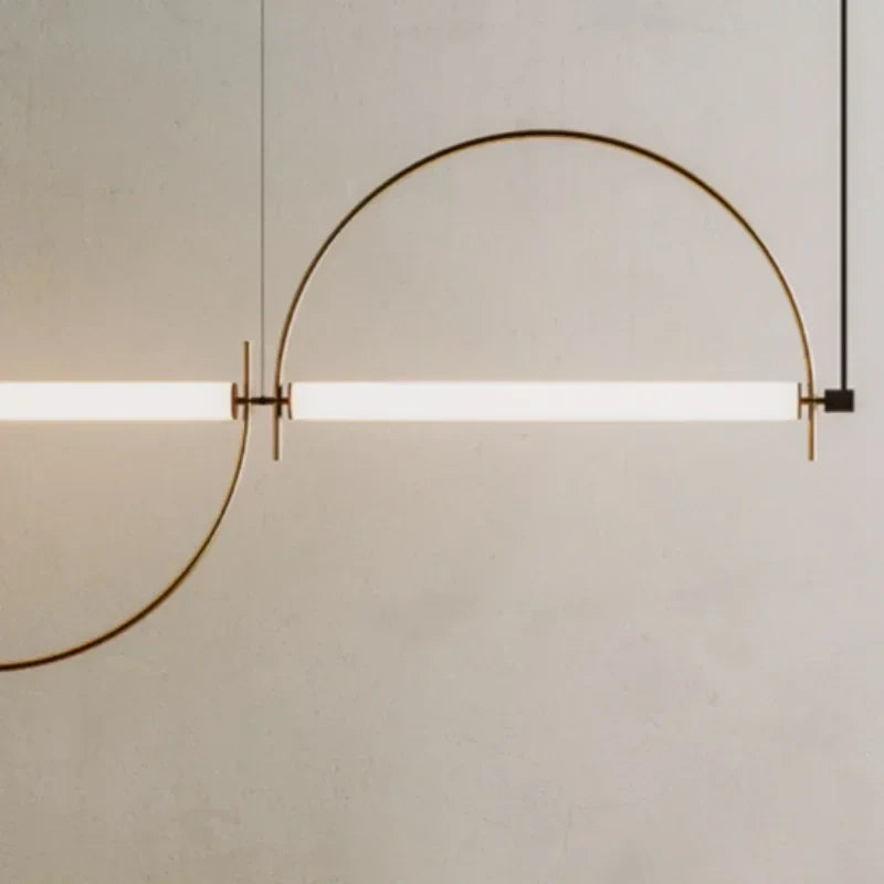 Designer Arched Linear LED Pendant Light, Dimmable