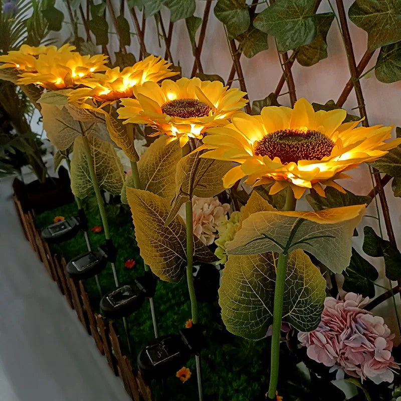 Sunflower Solar LED Flower Light