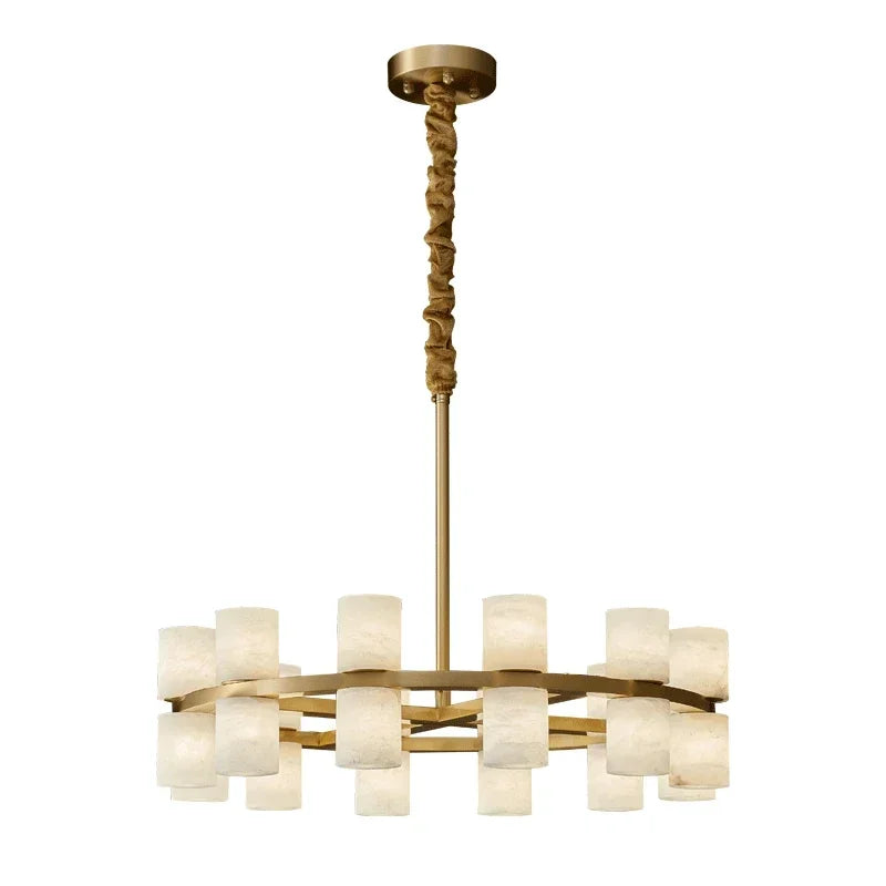 Grand Alabaster Cylinder LED Chandelier