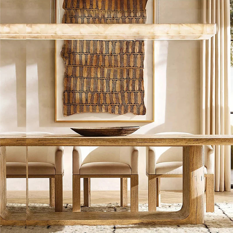 Minimalist Multi-Tier Ring Alabaster Chandelier