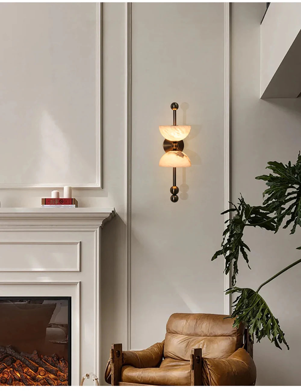 Celeste Double Dome Alabaster Pendant Light