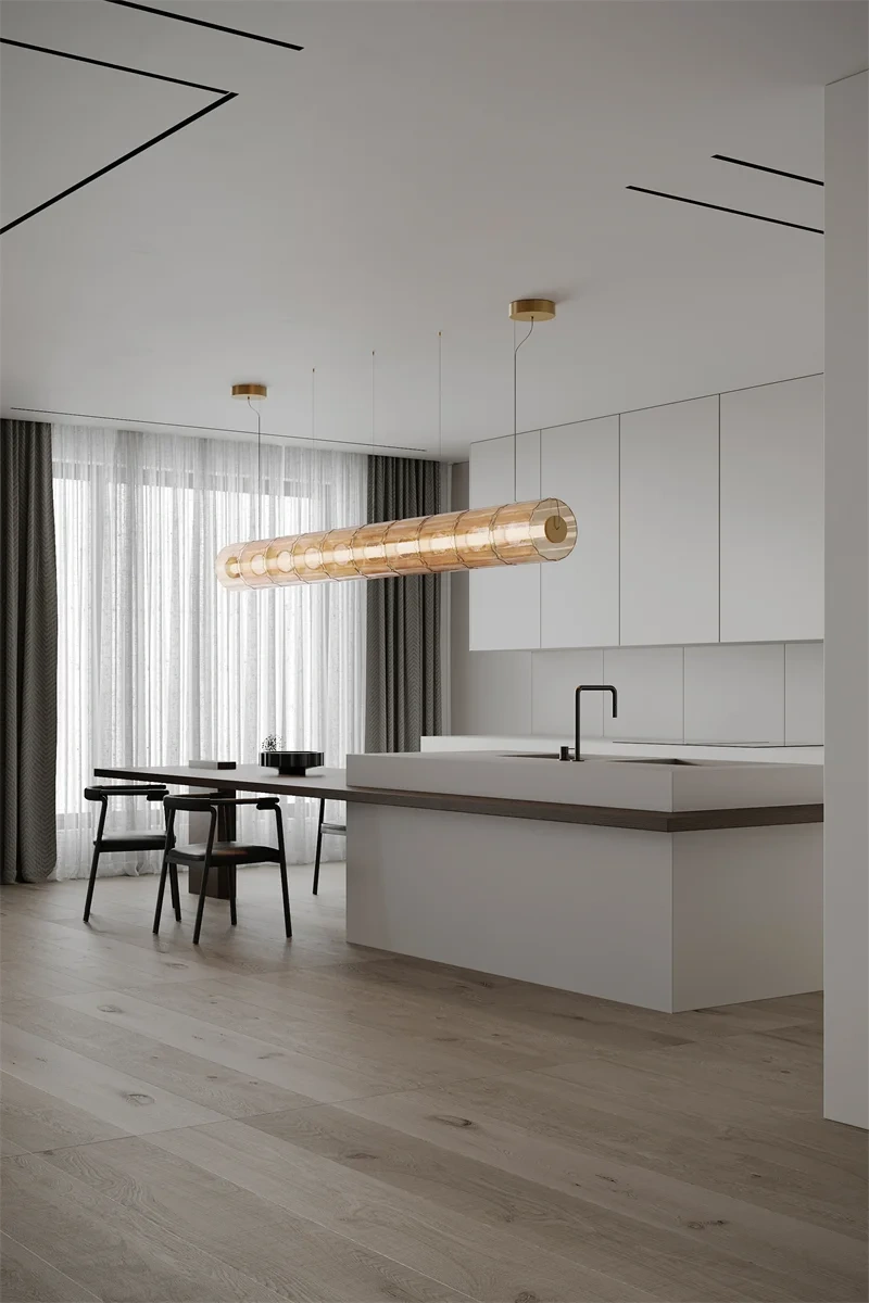 Mallory Column Glass Vertical Pendant Light
