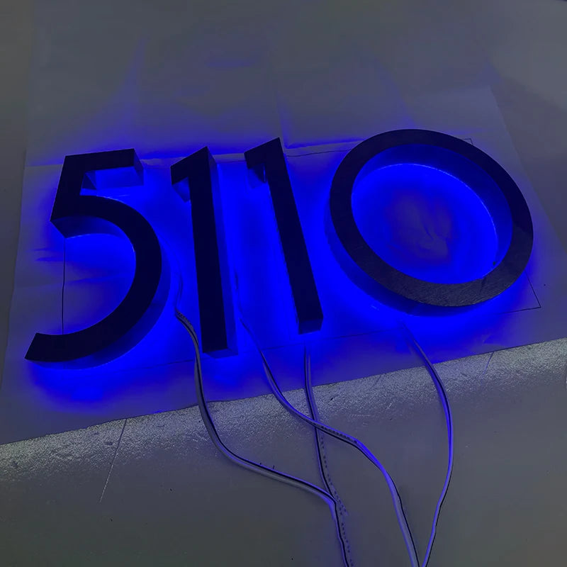 Modern Residential LED House Number Light, Outdoor & Waterproof