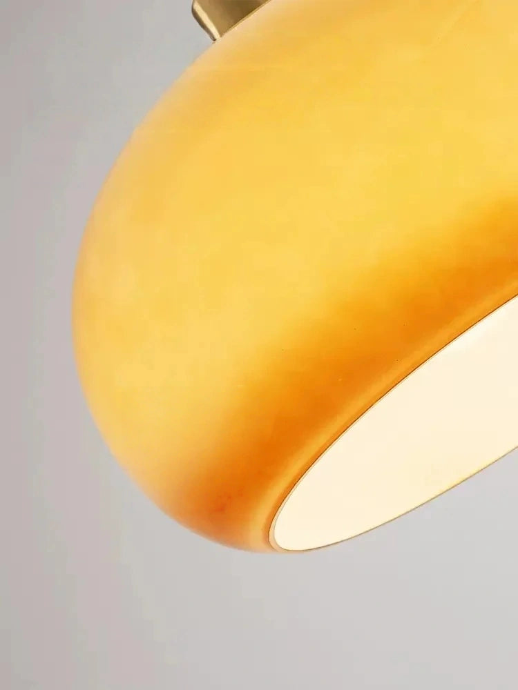 Bauhaus Orange Glass Dome Pendant Light