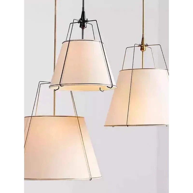 White Drum Cloth Pendant Light