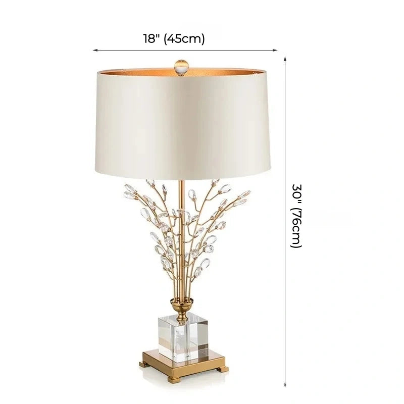 Sylvara Gold Branch Crystal Table Lamp