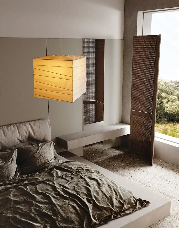 Aki Rice Paper Square Pendant Light