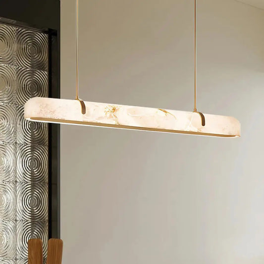 Modern Linear Kitchen Island Alabaster Pendant Light