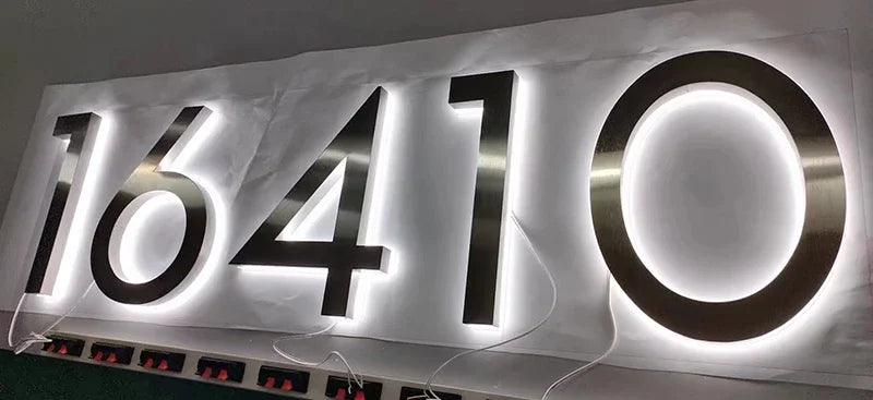 Modern Residential LED House Number Light, Outdoor & Waterproof