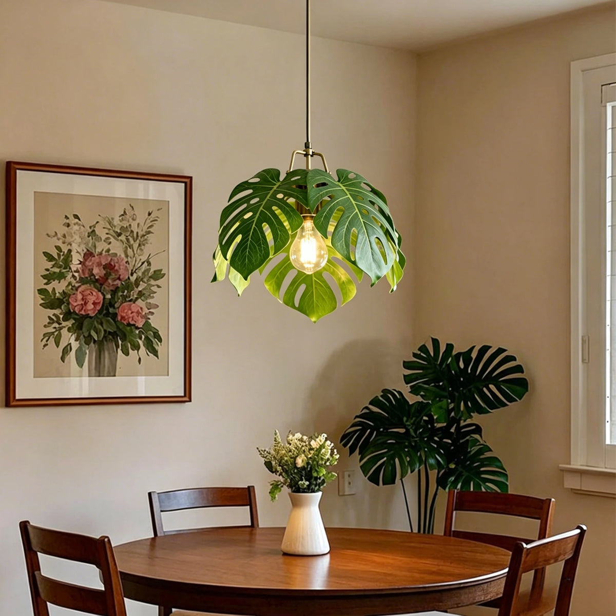 Palmera Monstera Leaf Resin Pendant Light