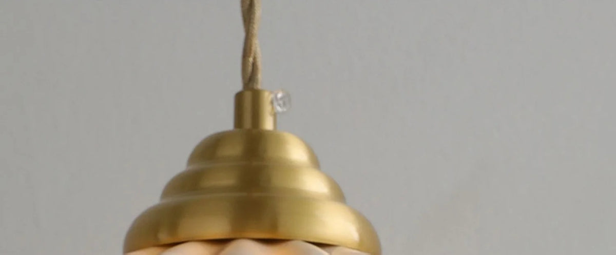 Lucie Pleated Ceramic Pendant Light