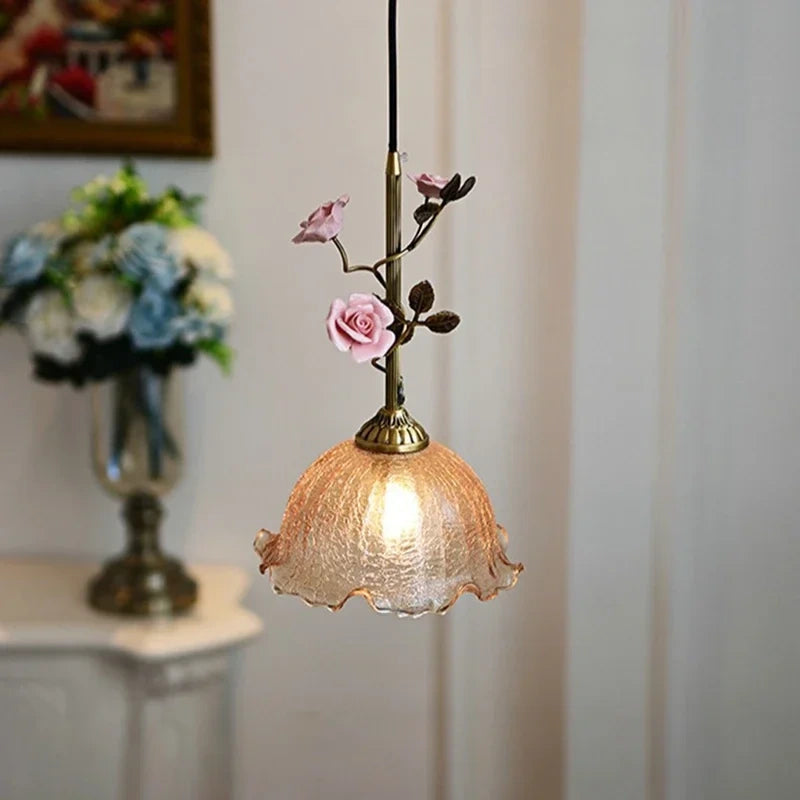 Botanical Floral Glass Pendant Light Collection