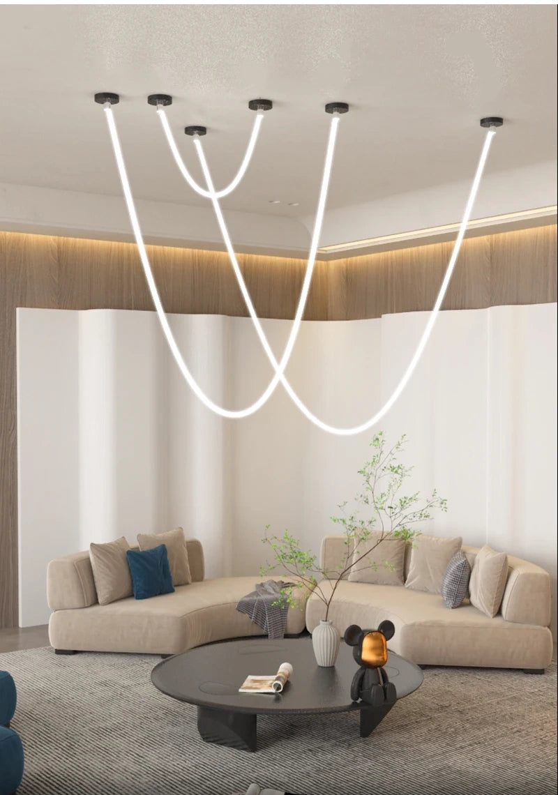 Minimalist Flexible LED Tube Chandelier