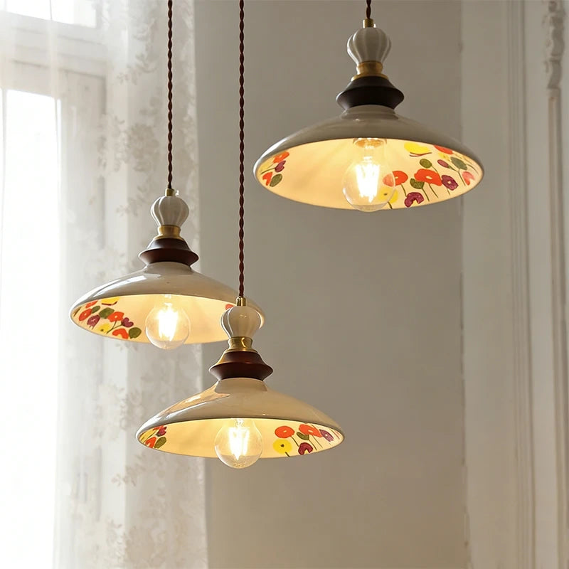 Maribel Botanical Ceramic Dish Pendant Light