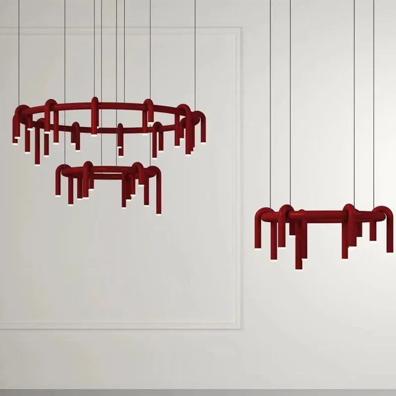 Calder Red Tube Chandelier