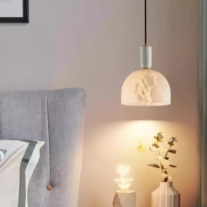 Luna Dome Alabaster Pendant Light