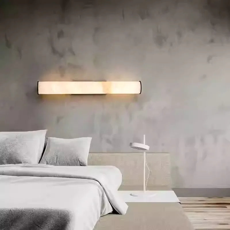 Daphne Laurel Tube Alabaster Wall Sconce
