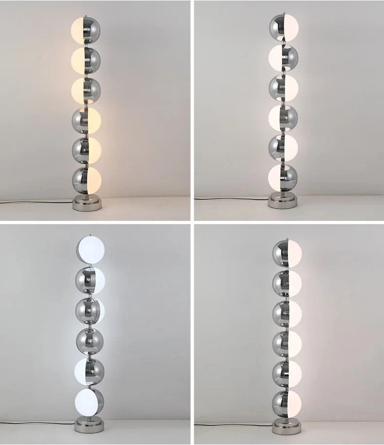 Astra Rotatable Silver Sphere Table Lamp & Floor Lamp