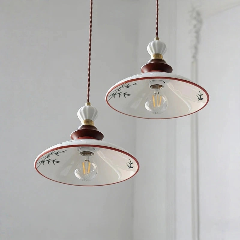 Maribel Botanical Ceramic Dish Pendant Light