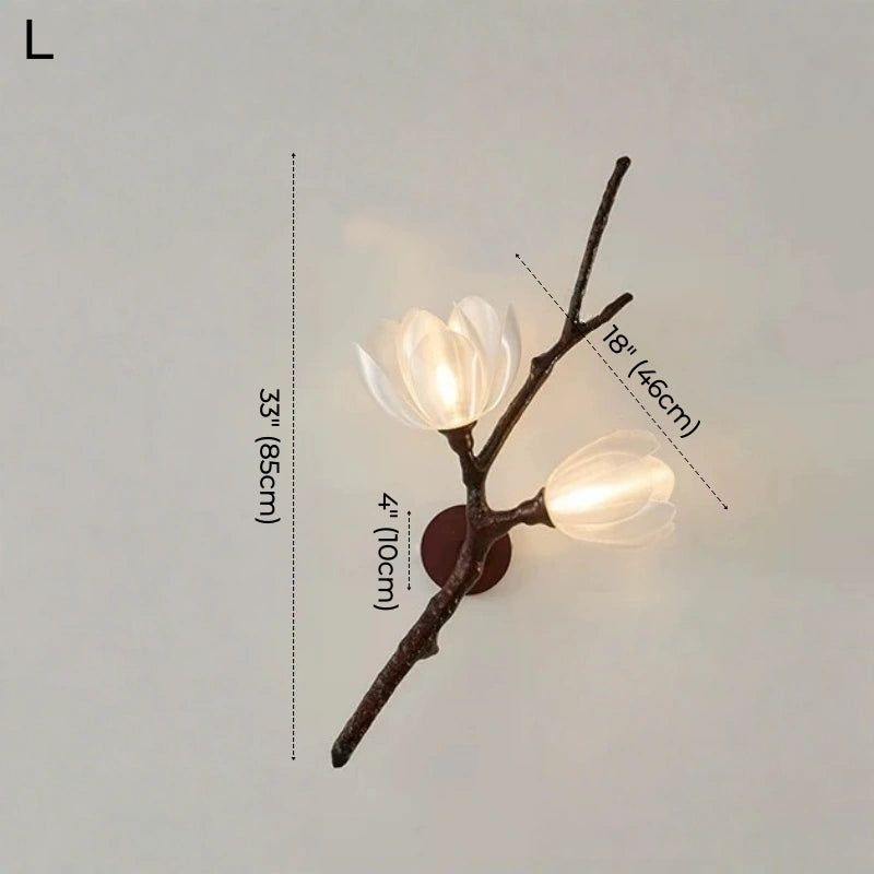 Roselle Tree Branch Floral Wall Sconce