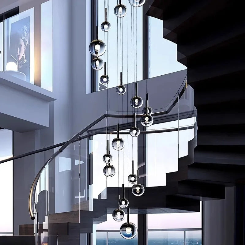 Sylvara Smoky Gray Glass Cluster Chandelier