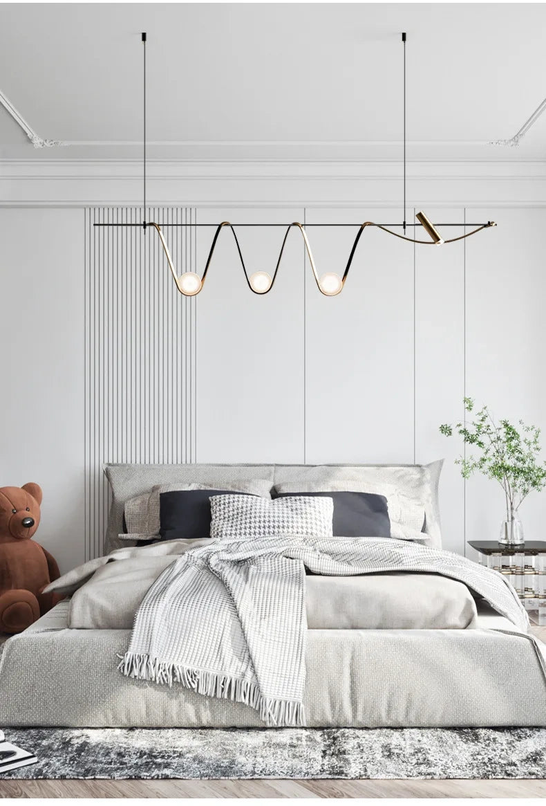Aurelio Sculptural Wave Linear Chandelier