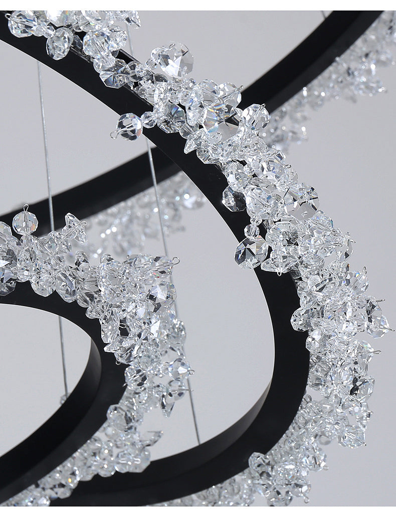 Starveil Crystal Pebbles Ring LED Chandelier