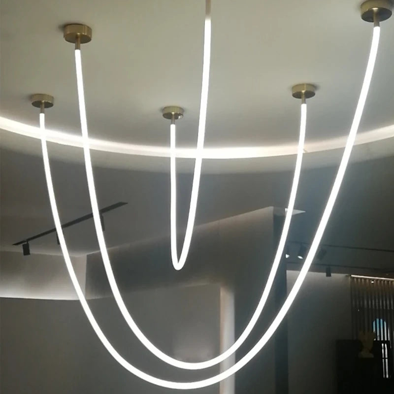 Minimalist Flexible LED Tube Chandelier