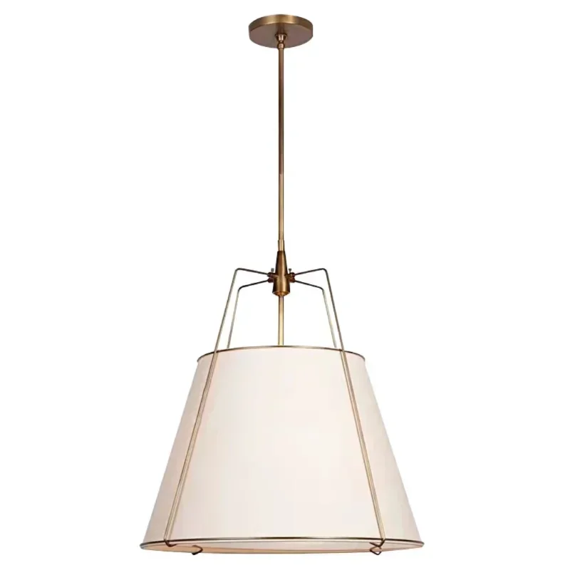 White Drum Cloth Pendant Light