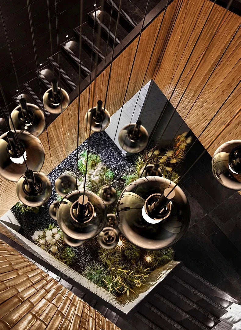 Sylvara Smoky Gray Glass Cluster Chandelier