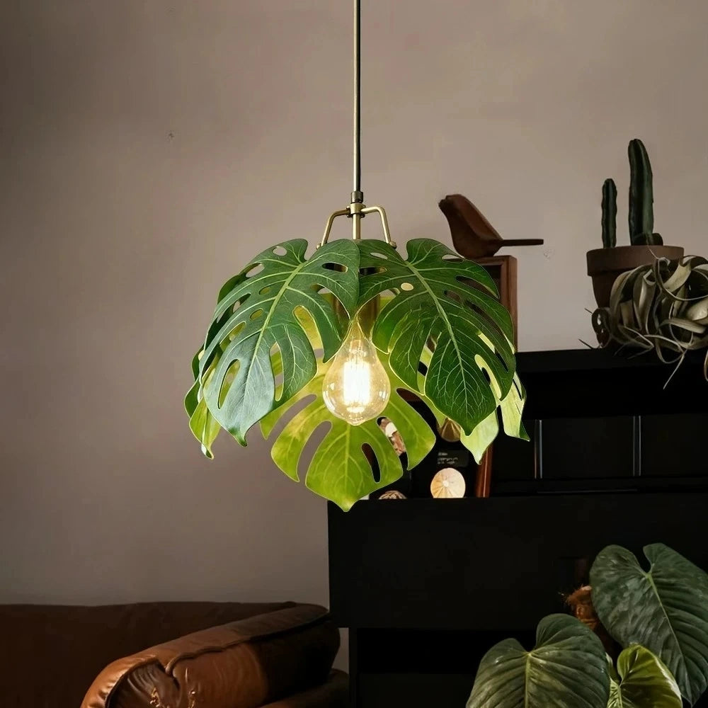 Palmera Monstera Leaf Resin Pendant Light