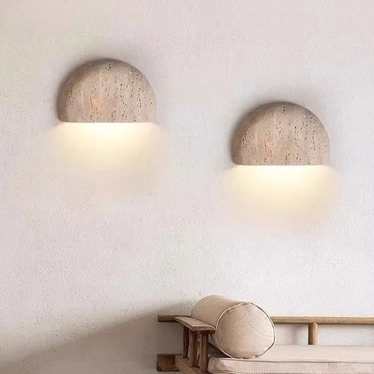 Matera Half Moon Travertine Wall Sconce