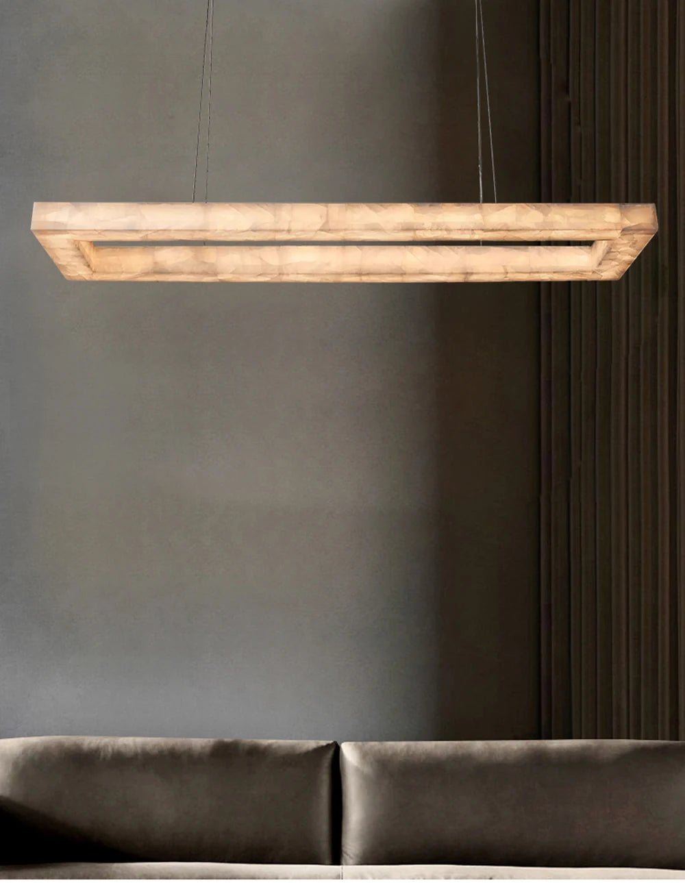 Minimalist Multi-Tier Ring Alabaster Chandelier