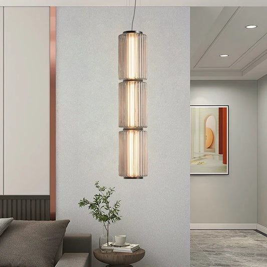 Mallory Column Glass Vertical Pendant Light