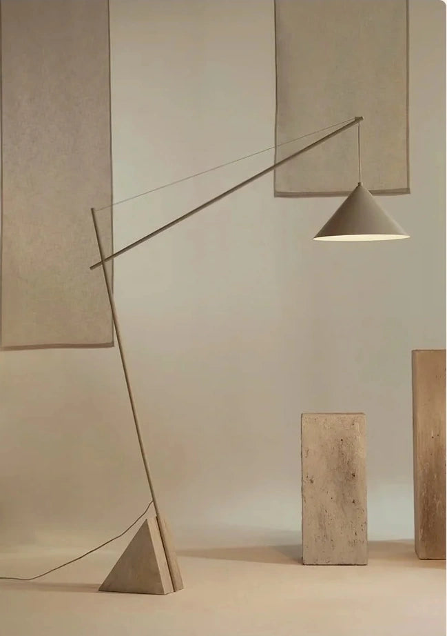 Arden Travertine Cantilever Floor Lamp